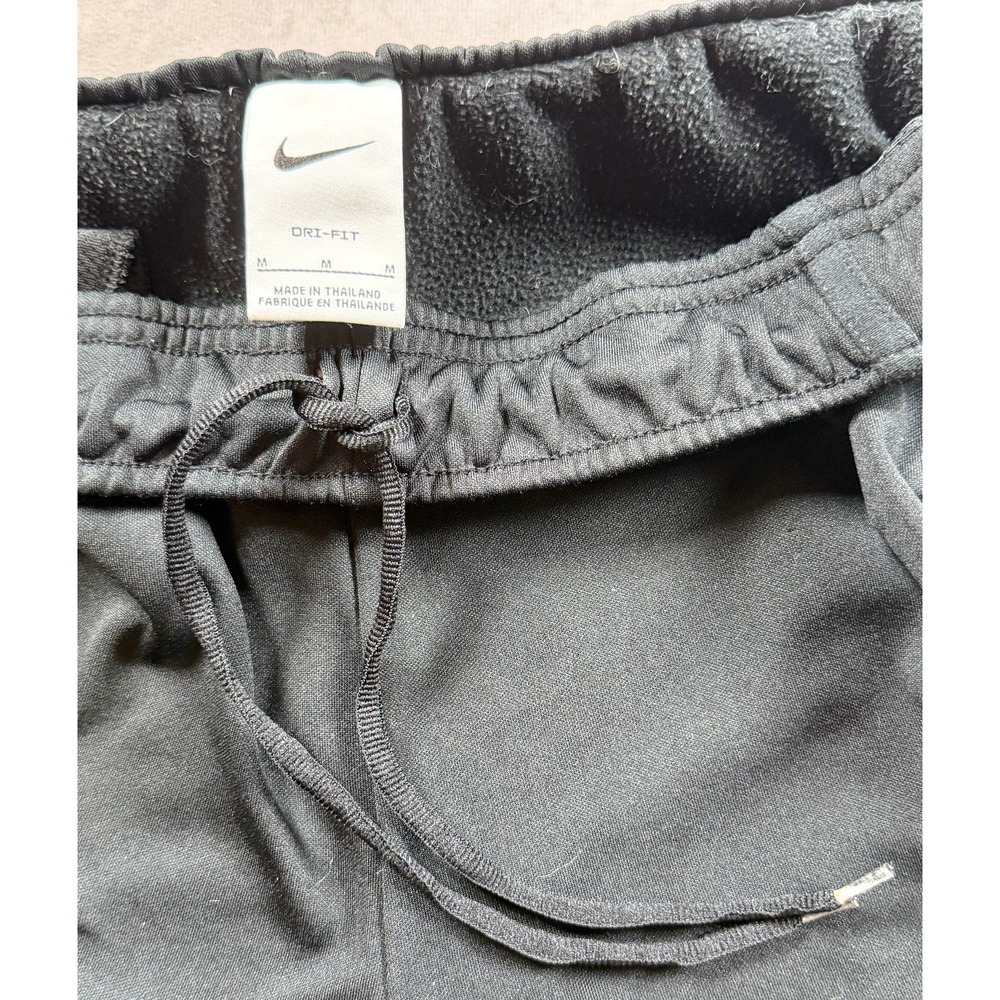 Nike Mens Medium Sweatpants Black Dri Fit Brushed Fleece Open Hem Pants - Picture 3 of 9